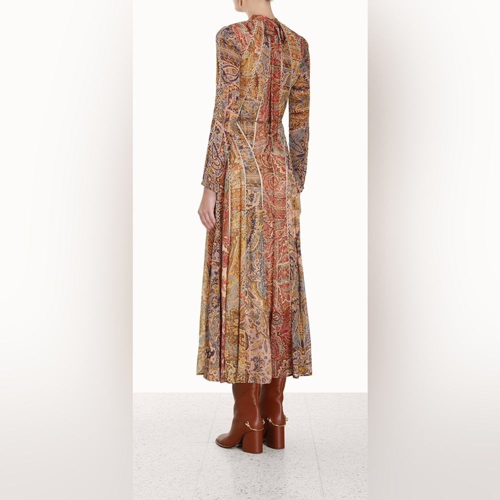 Zimmermann Luminosity Panelled Midi Dress Size AU 0P/US 2 - Picture 3 of 13